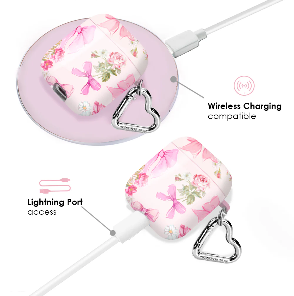 Posie Pink Bow AirPod Case - Image 4