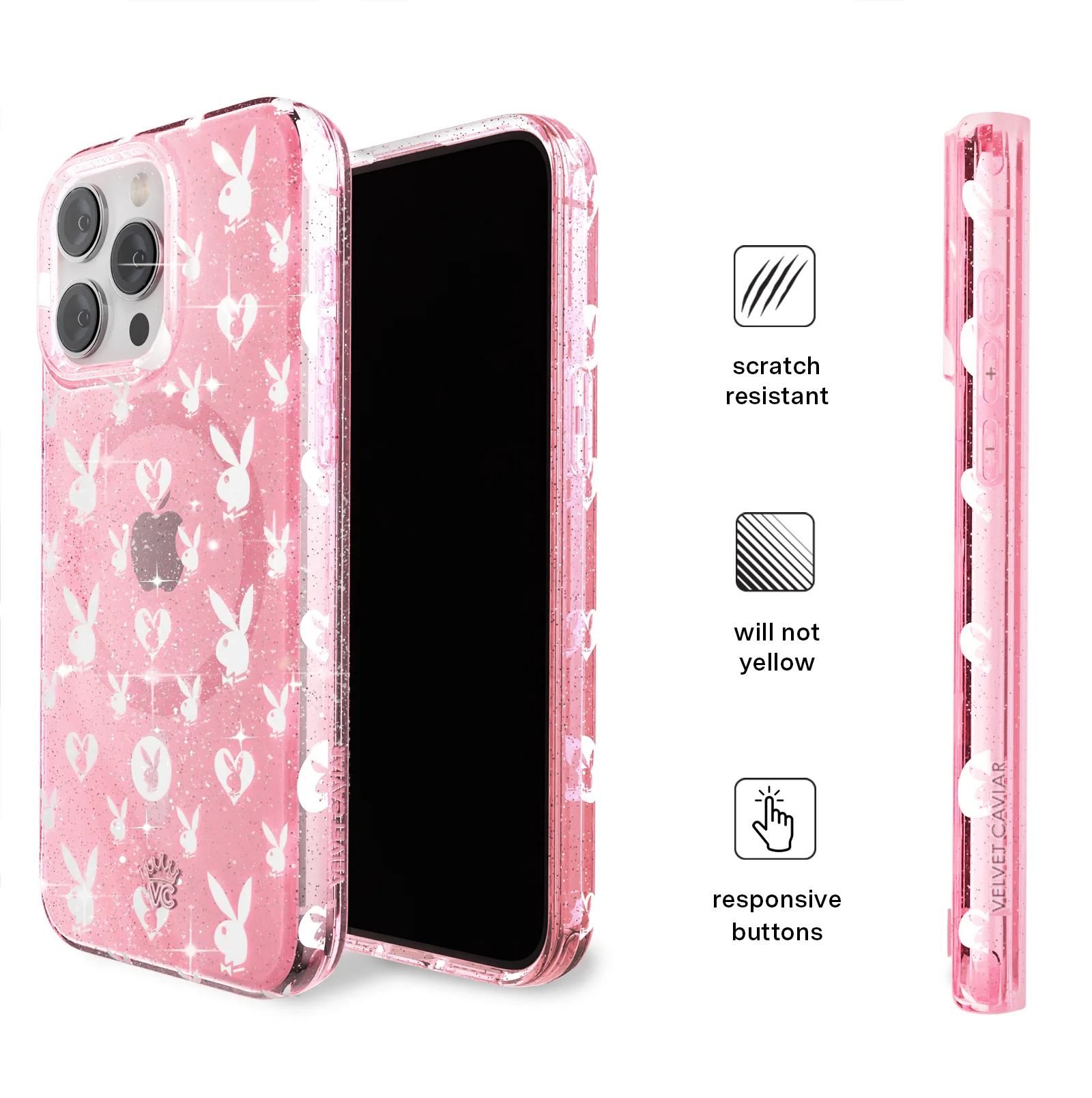 Playboy Pink Bunny Glitter iPhone Case - Image 101