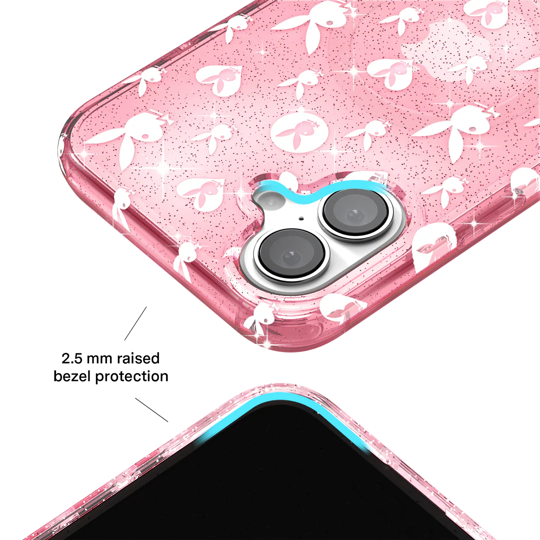 Playboy Pink Bunny Glitter iPhone Case - Image 104