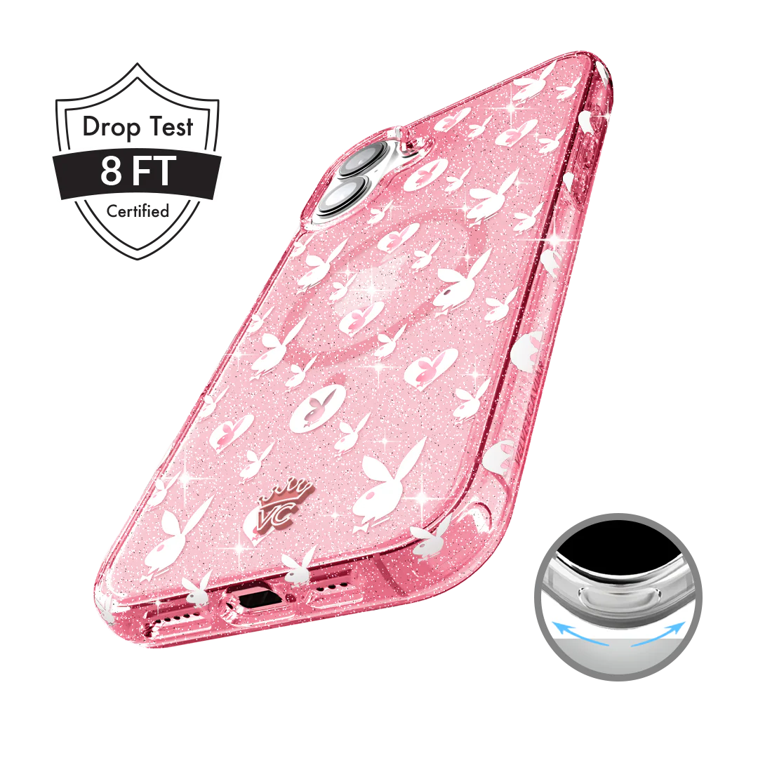 Playboy Pink Bunny Glitter iPhone Case - Image 112