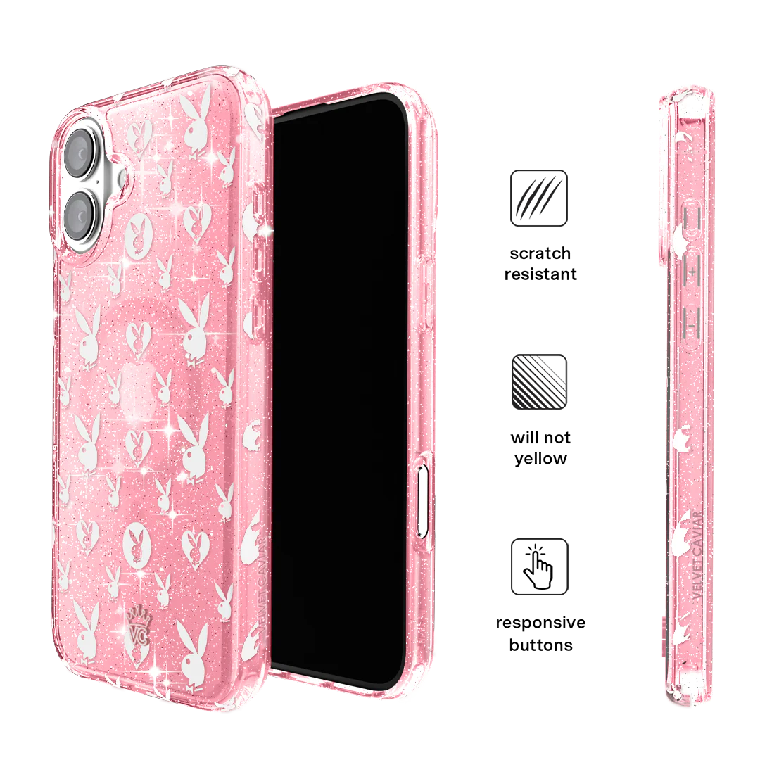 Playboy Pink Bunny Glitter iPhone Case - Image 113