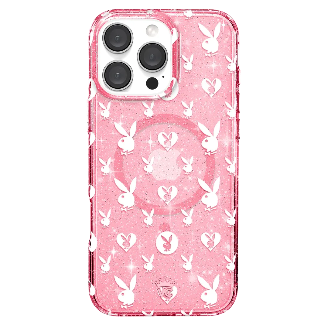 Playboy Pink Bunny Glitter iPhone Case - Image 114