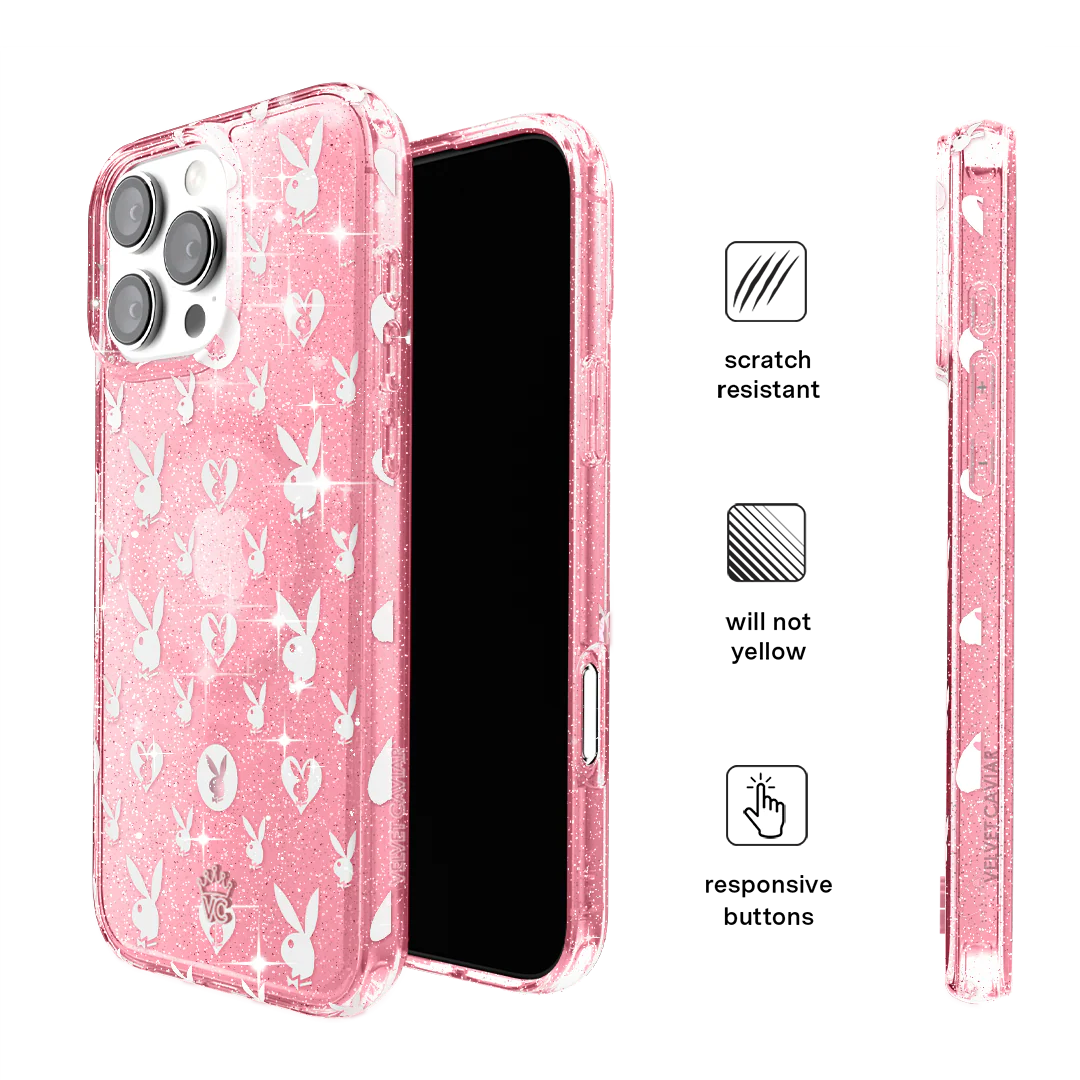 Playboy Pink Bunny Glitter iPhone Case - Image 119