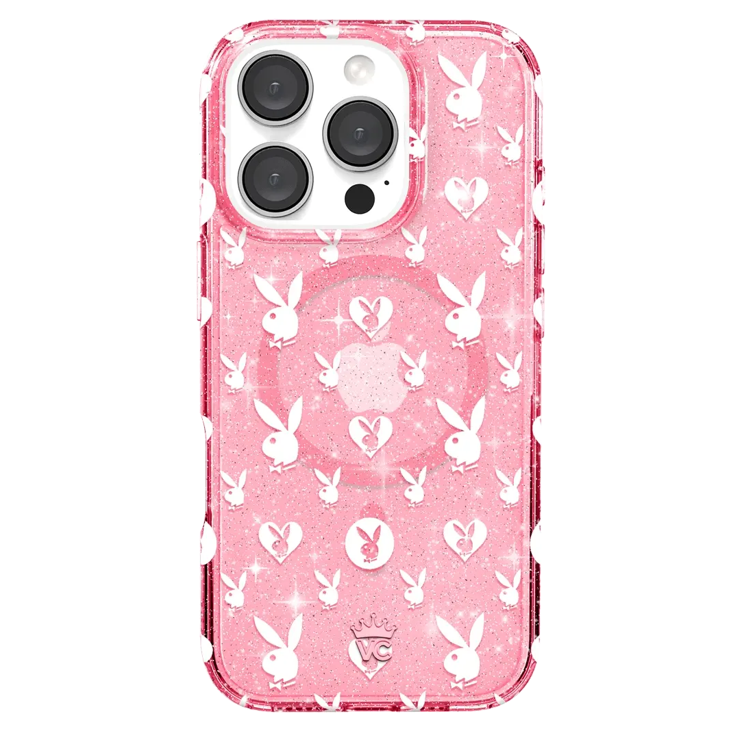 Playboy Pink Bunny Glitter iPhone Case - Image 120