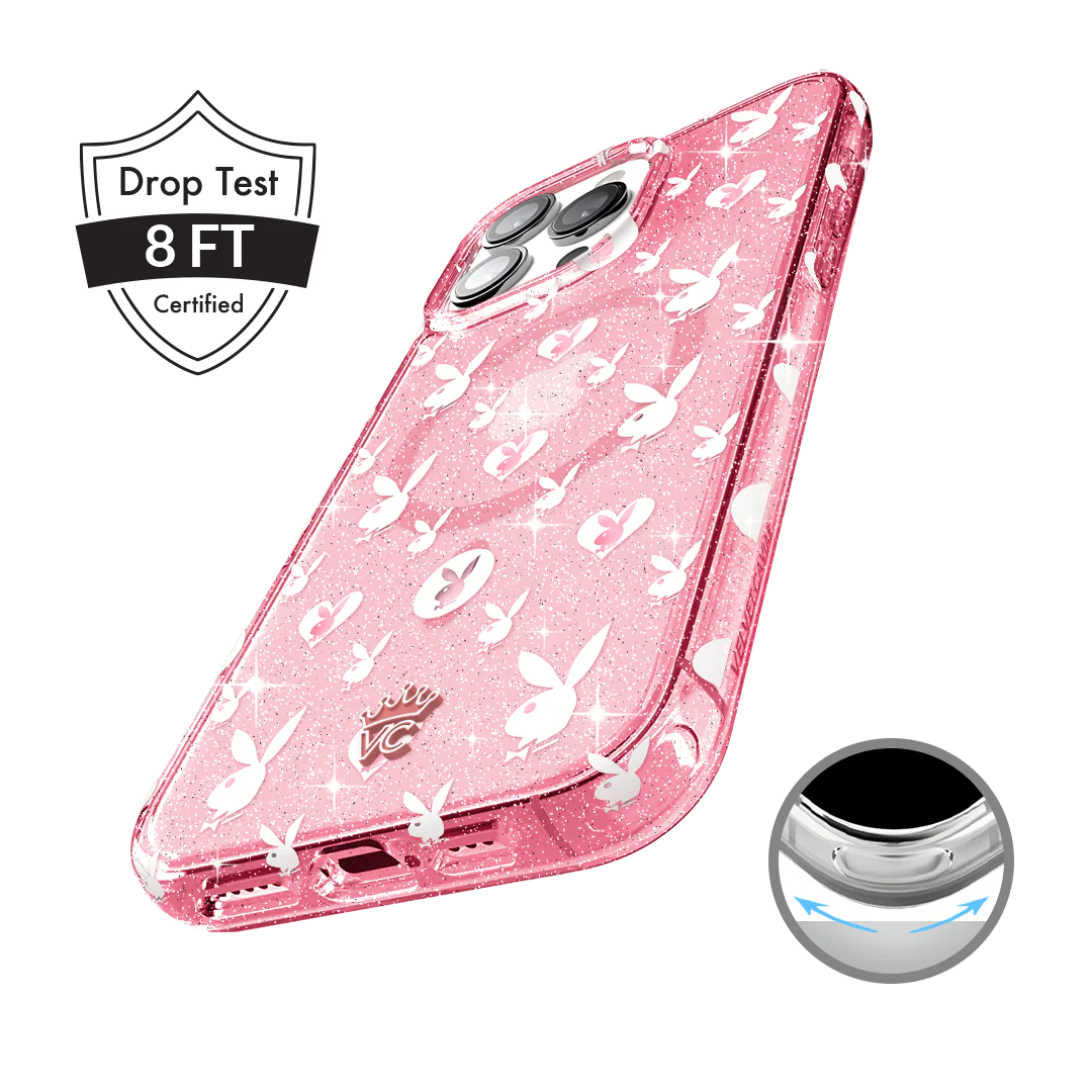 Playboy Pink Bunny Glitter iPhone Case - Image 124