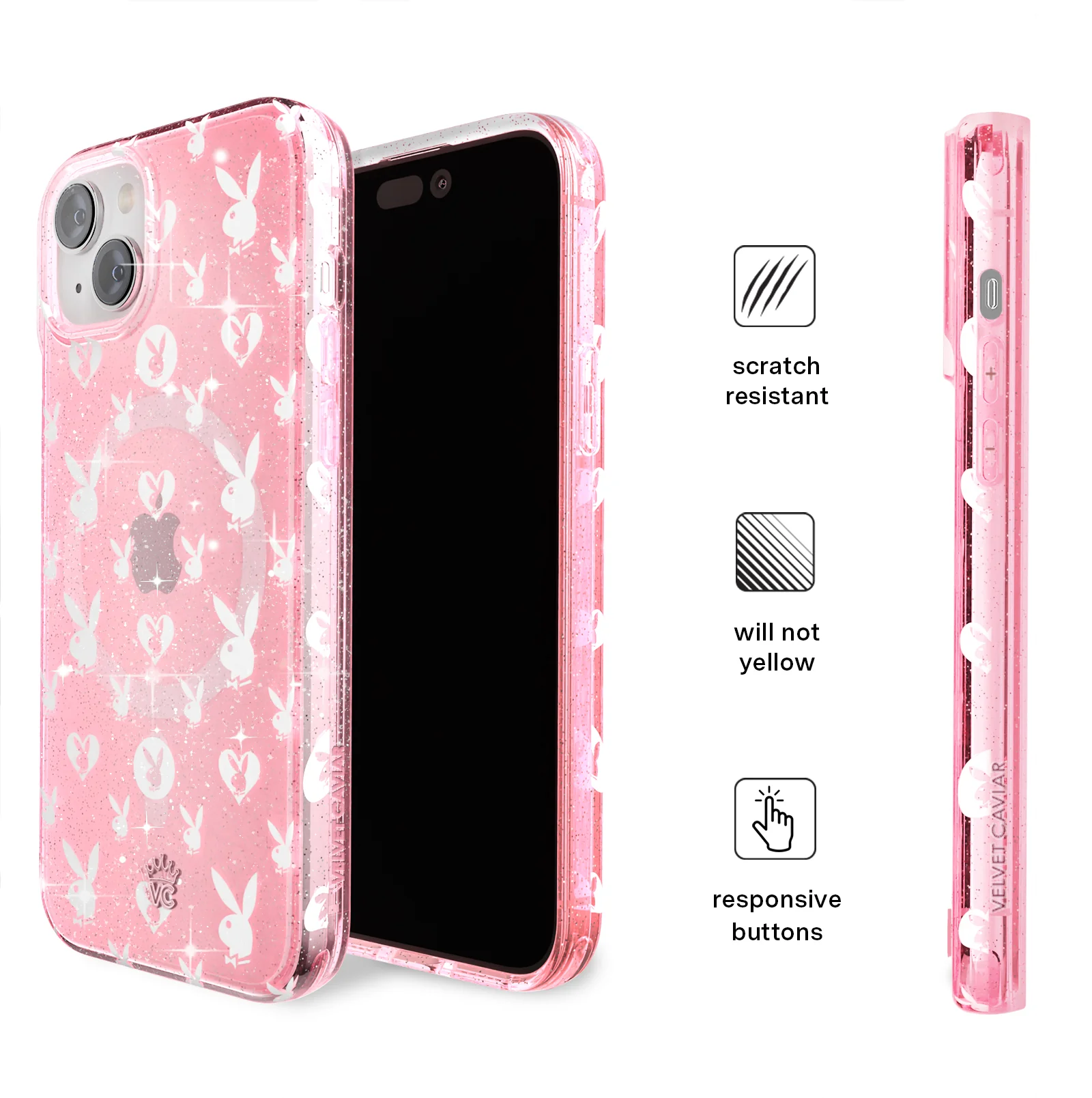 Playboy Pink Bunny Glitter iPhone Case - Image 83