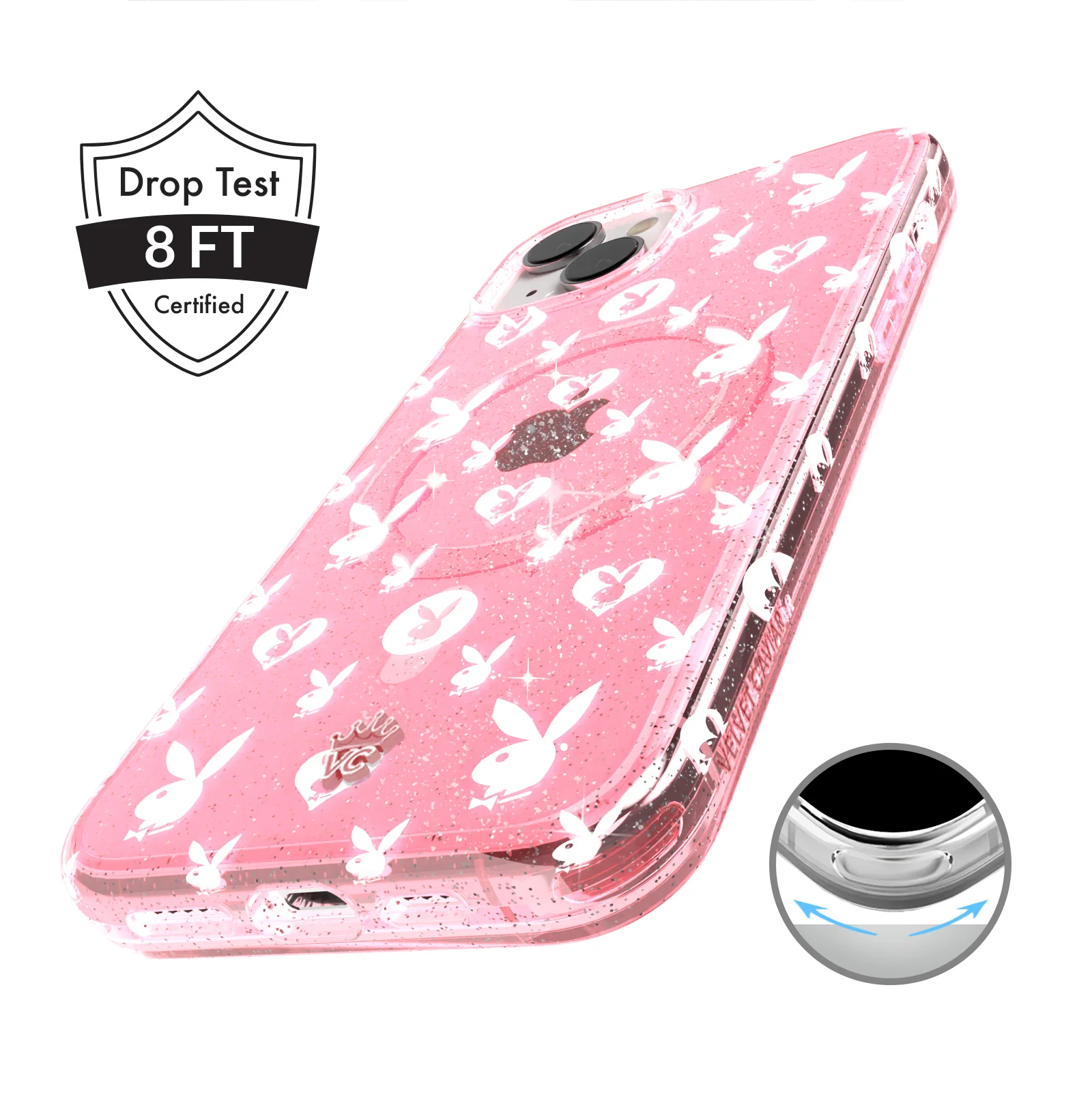 Playboy Pink Bunny Glitter iPhone Case - Image 88
