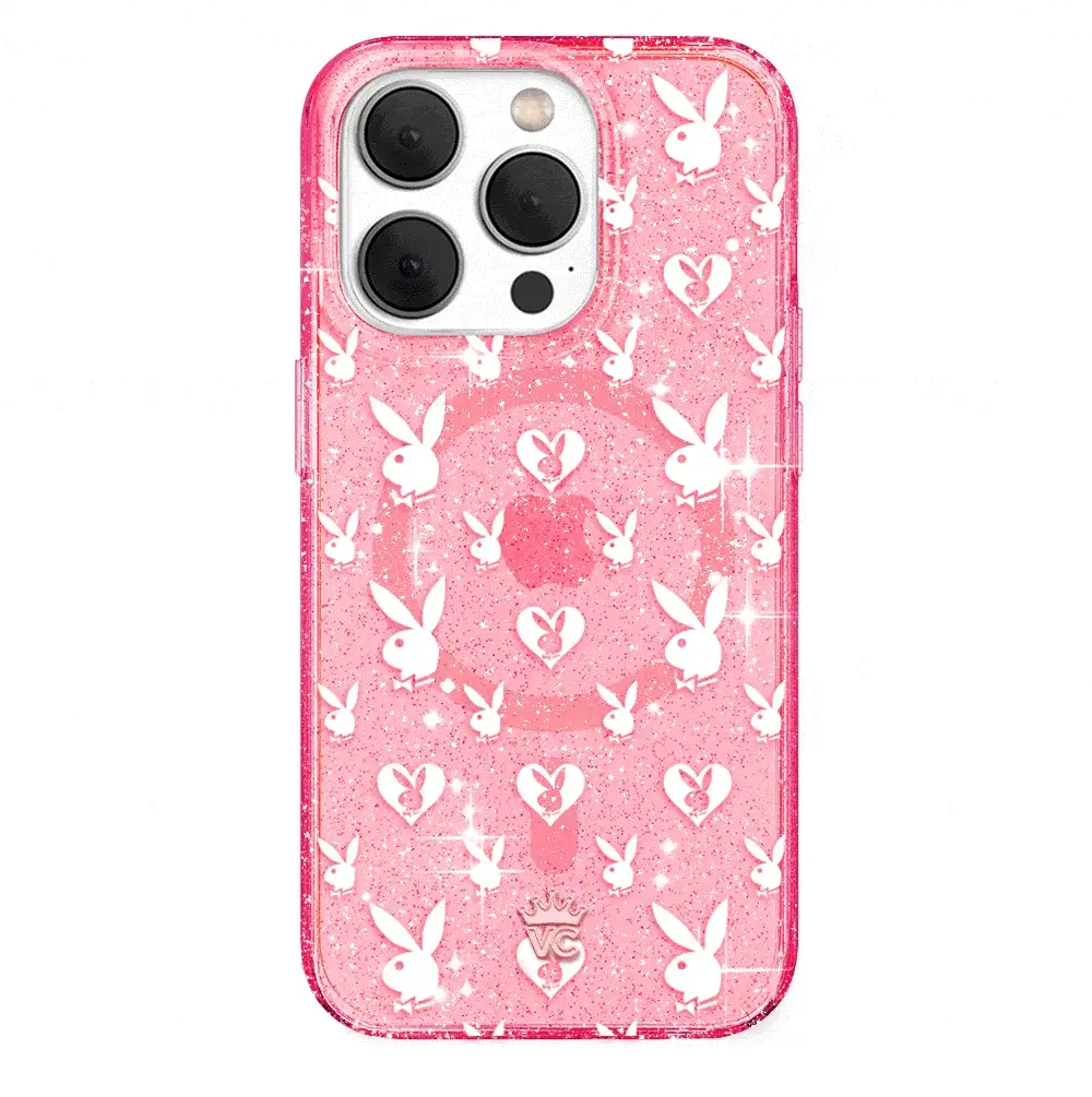 Playboy Pink Bunny Glitter iPhone Case - Image 90