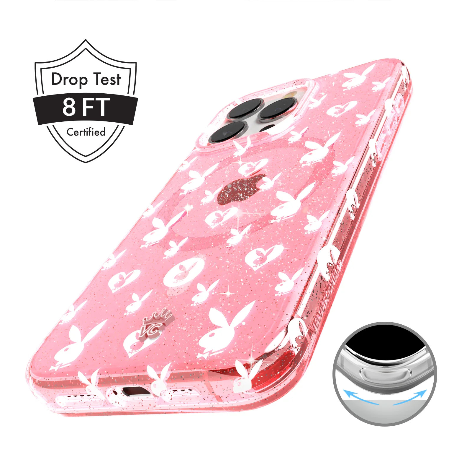 Playboy Pink Bunny Glitter iPhone Case - Image 94