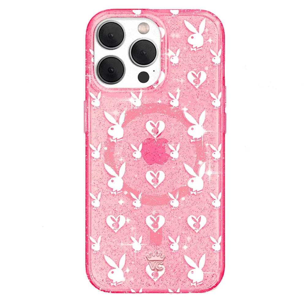 Playboy Pink Bunny Glitter iPhone Case - Image 96