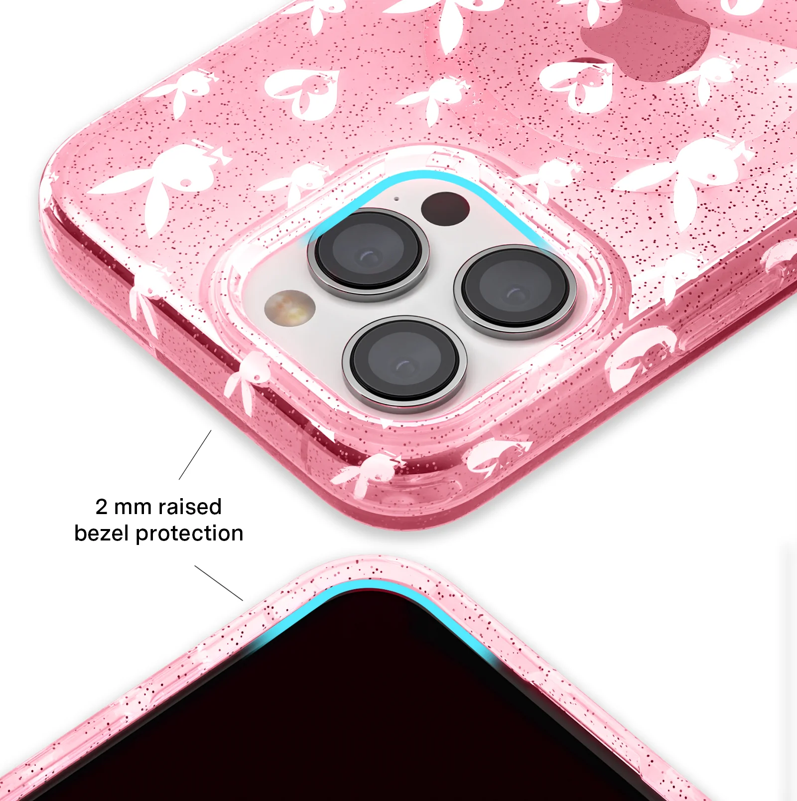 Playboy Pink Bunny Glitter iPhone Case - Image 98