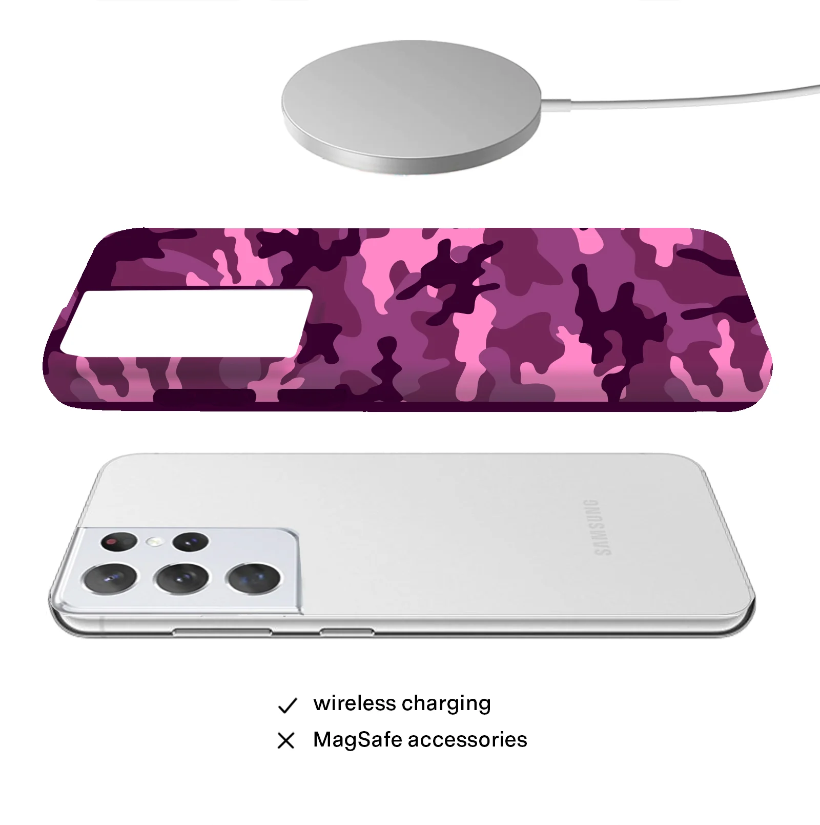 Magenta Camo Samsung Case - Image 44