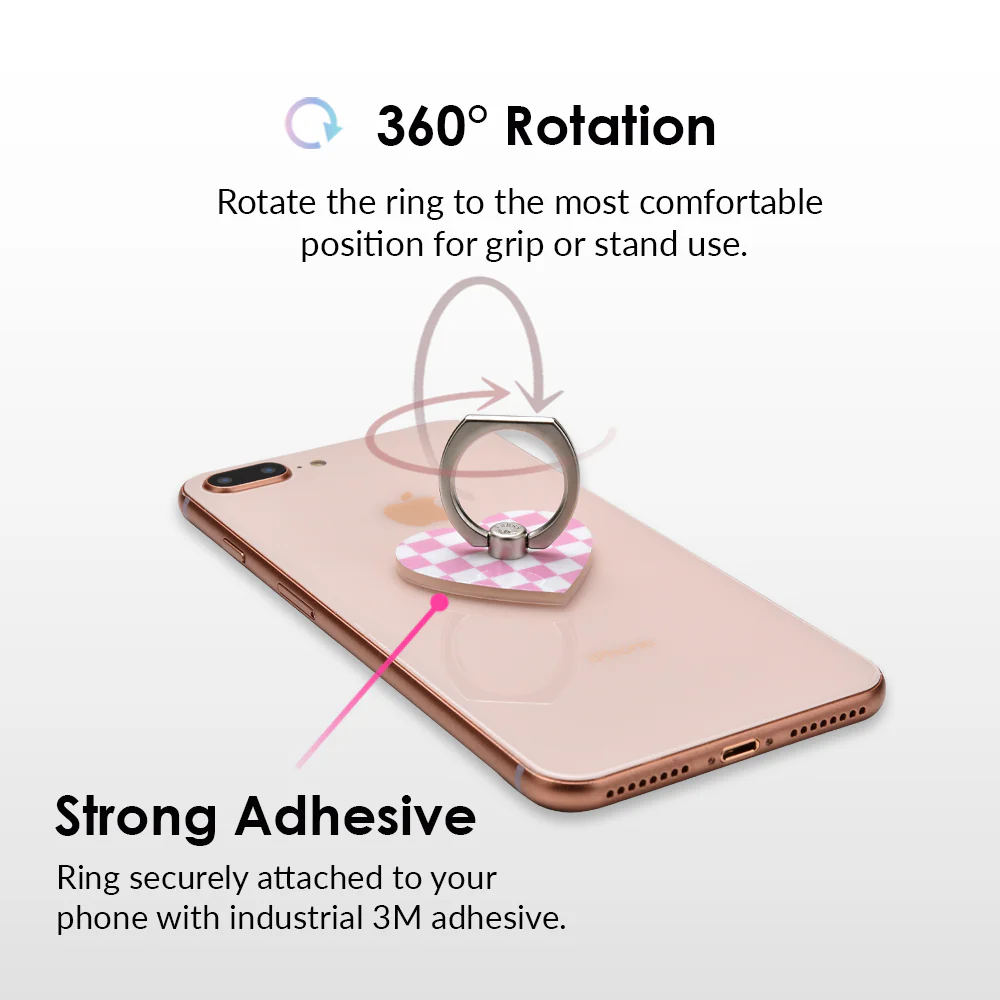 Pink Checkered Phone Ring - Image 3