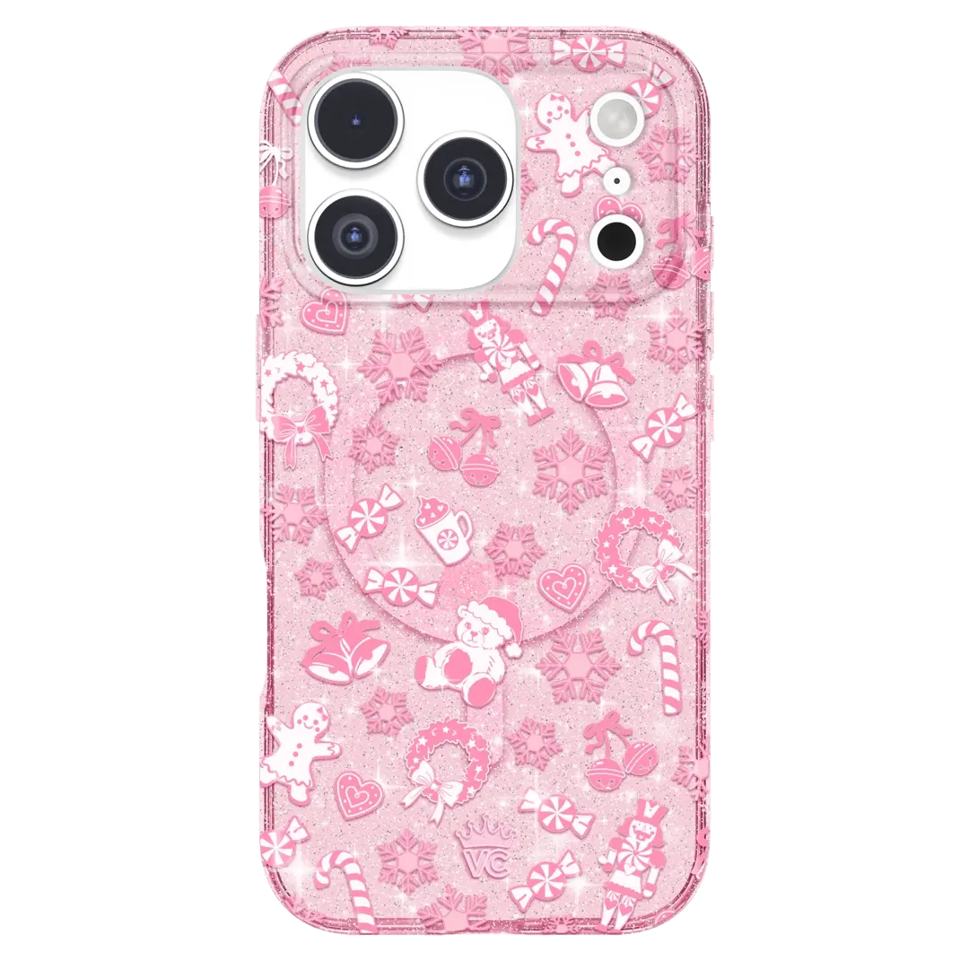 Pink Christmas Glitter iPhone Case - Image 11