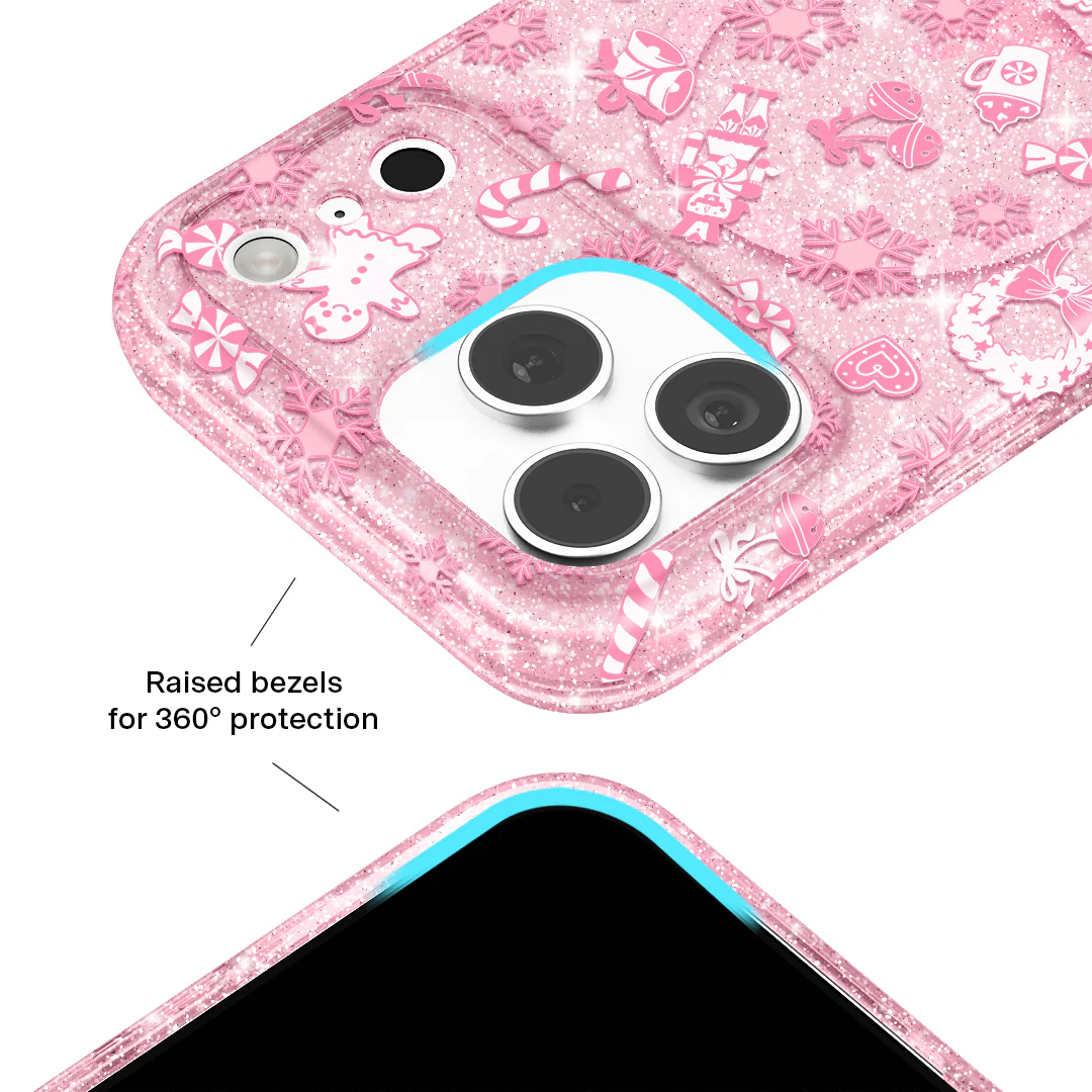 Pink Christmas Glitter iPhone Case - Image 13