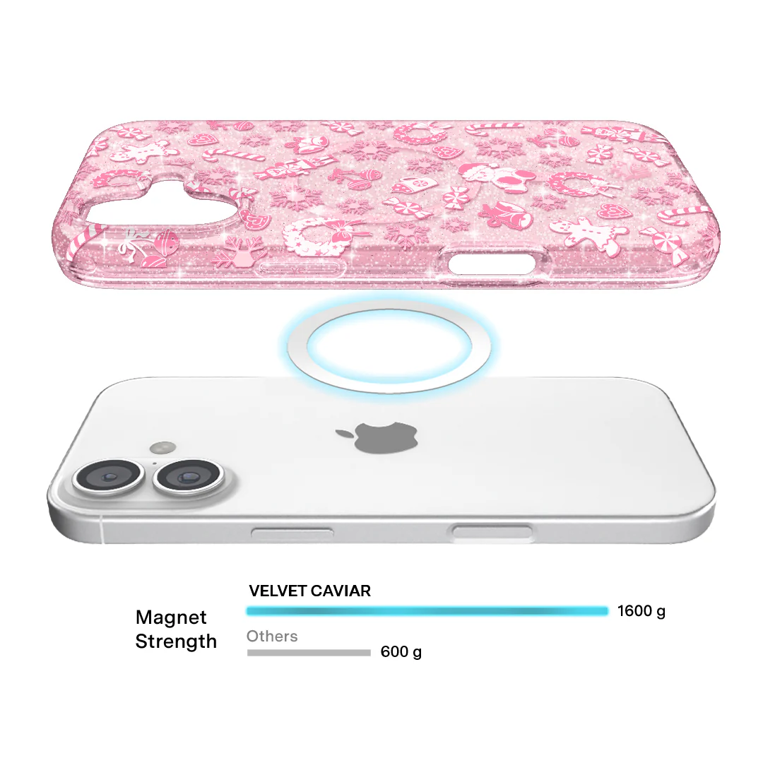 Pink Christmas Glitter iPhone Case - Image 19