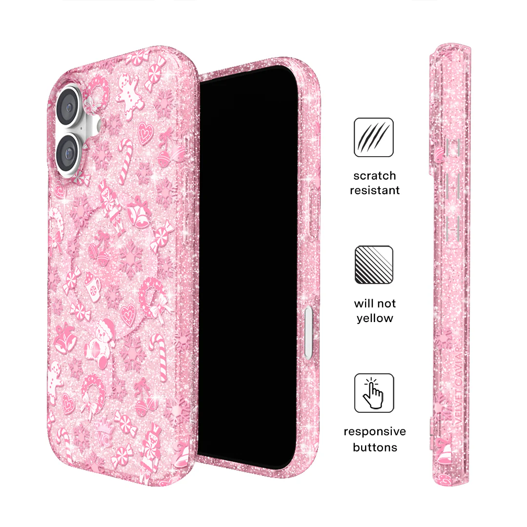 Pink Christmas Glitter iPhone Case - Image 20