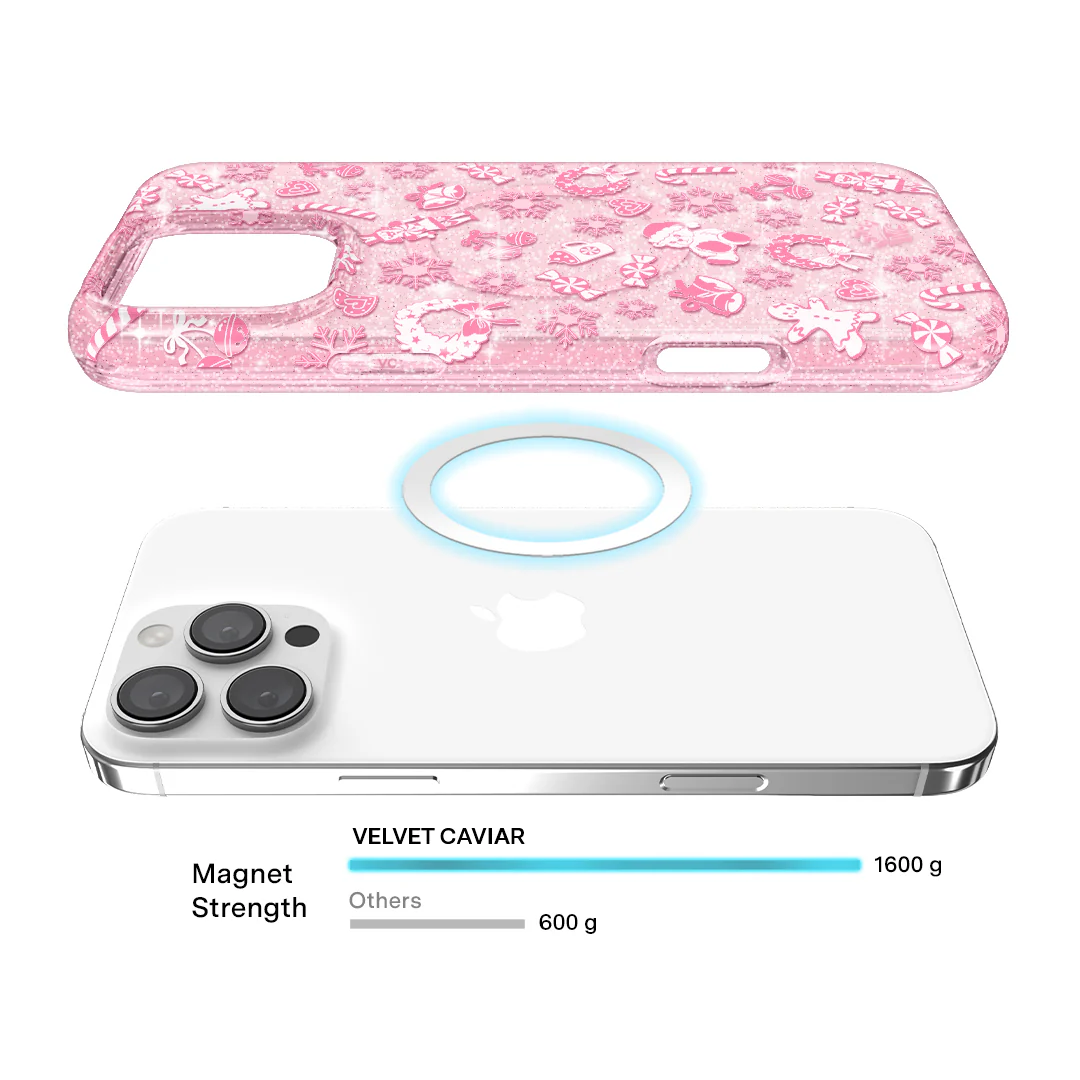 Pink Christmas Glitter iPhone Case - Image 24