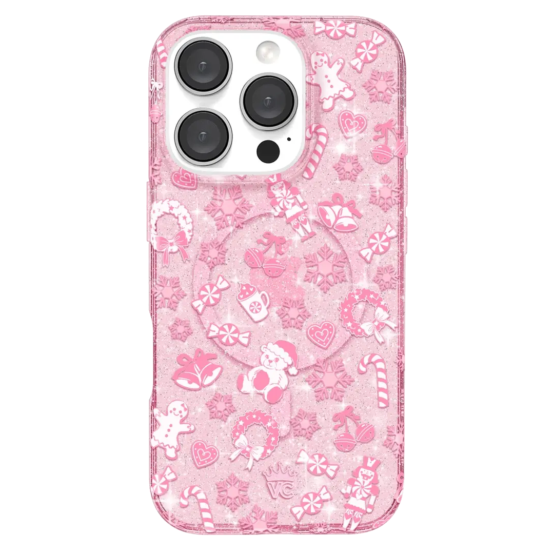 Pink Christmas Glitter iPhone Case - Image 26