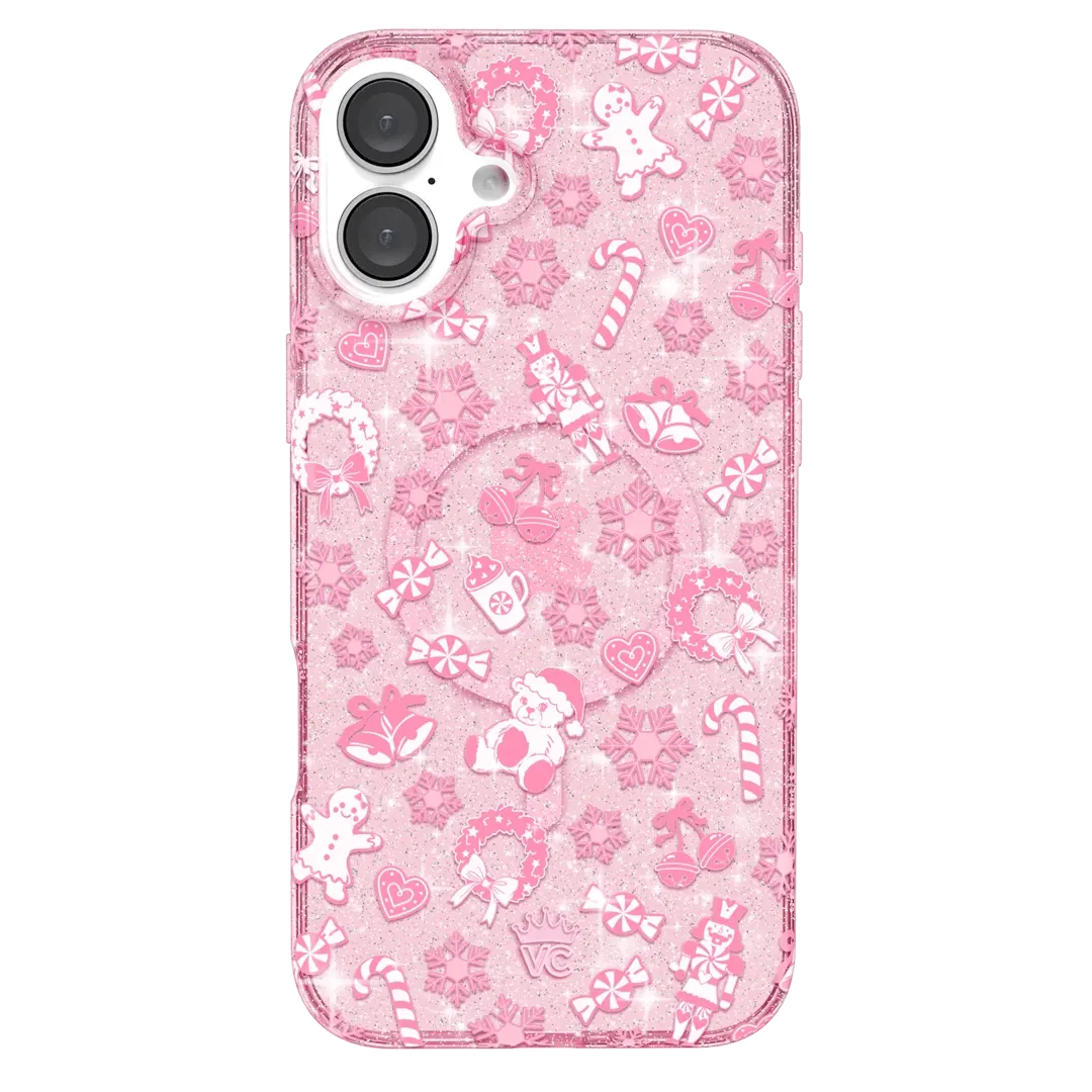 Pink Christmas Glitter iPhone Case - Image 31