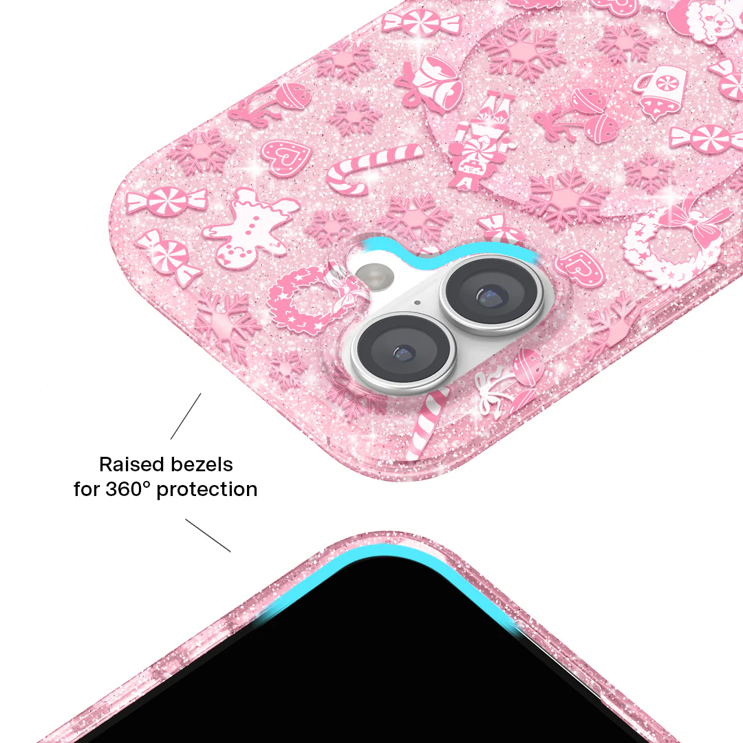 Pink Christmas Glitter iPhone Case - Image 33