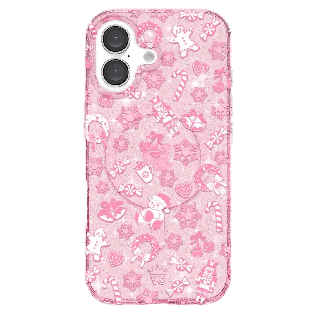 Pink Christmas Glitter iPhone Case - Image 36