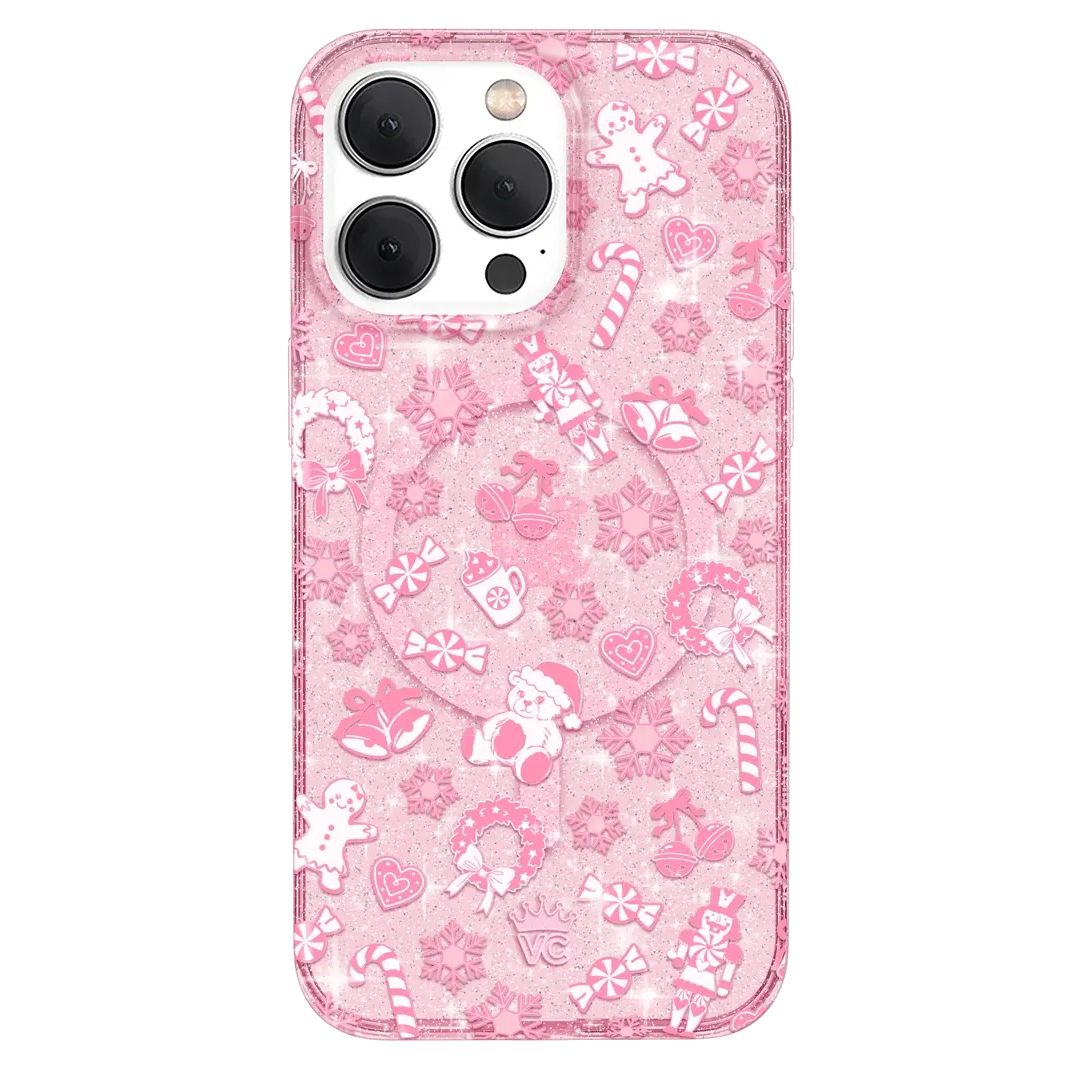 Pink Christmas Glitter iPhone Case - Image 41
