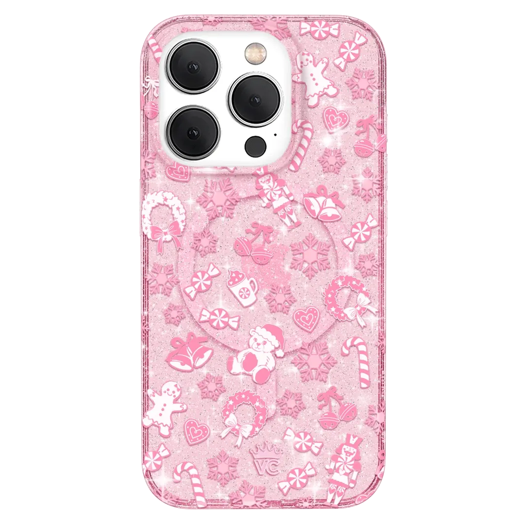 Pink Christmas Glitter iPhone Case - Image 46
