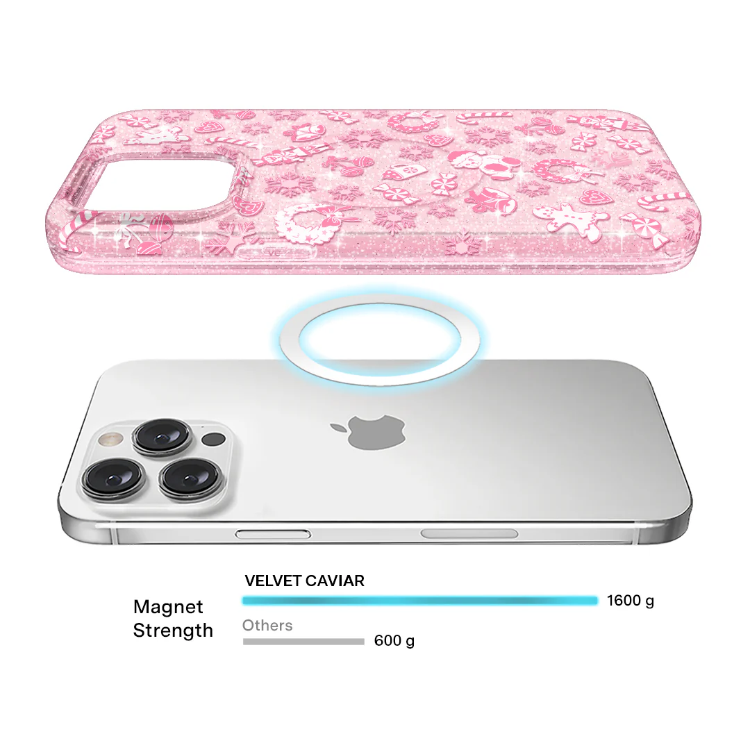 Pink Christmas Glitter iPhone Case - Image 49