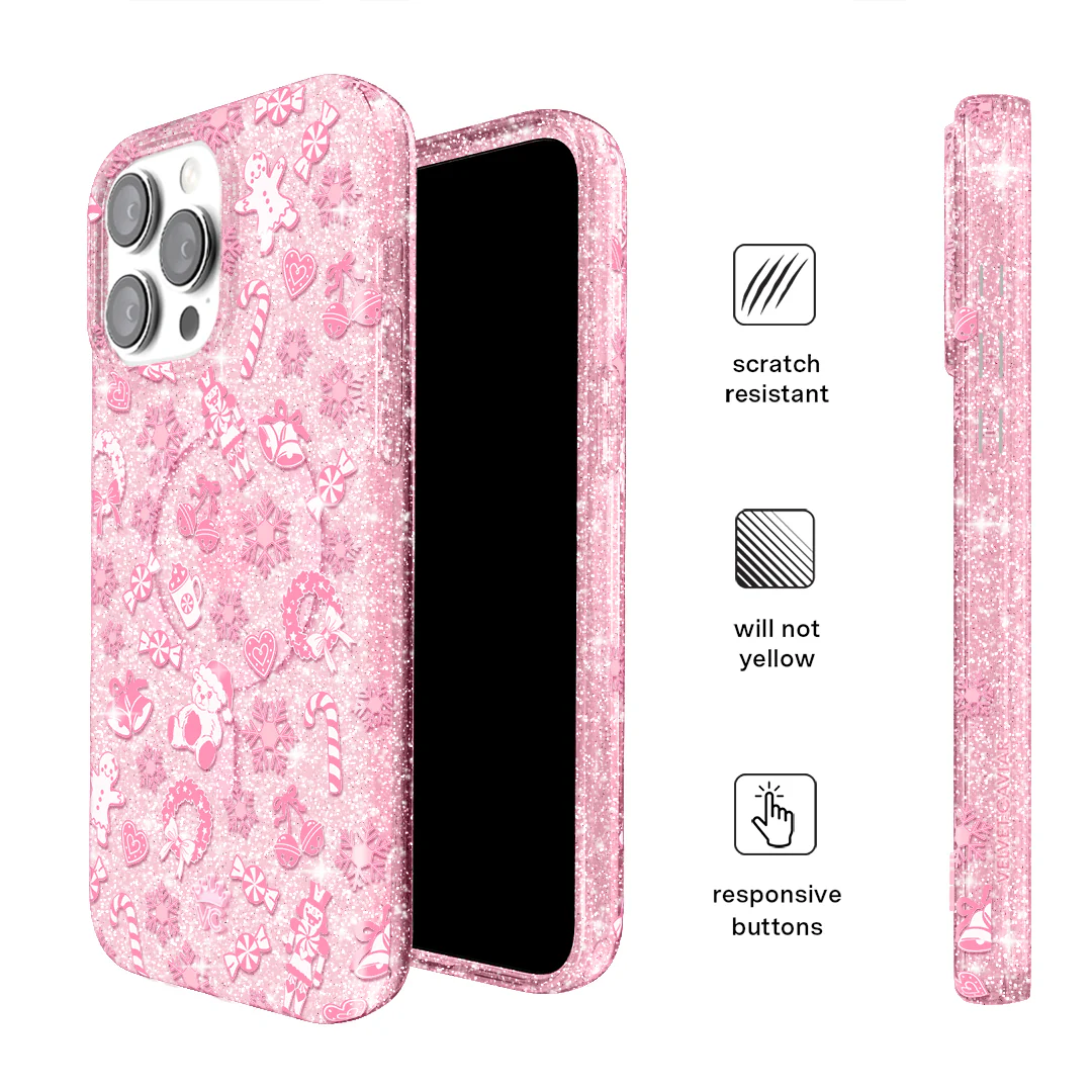 Pink Christmas Glitter iPhone Case - Image 50
