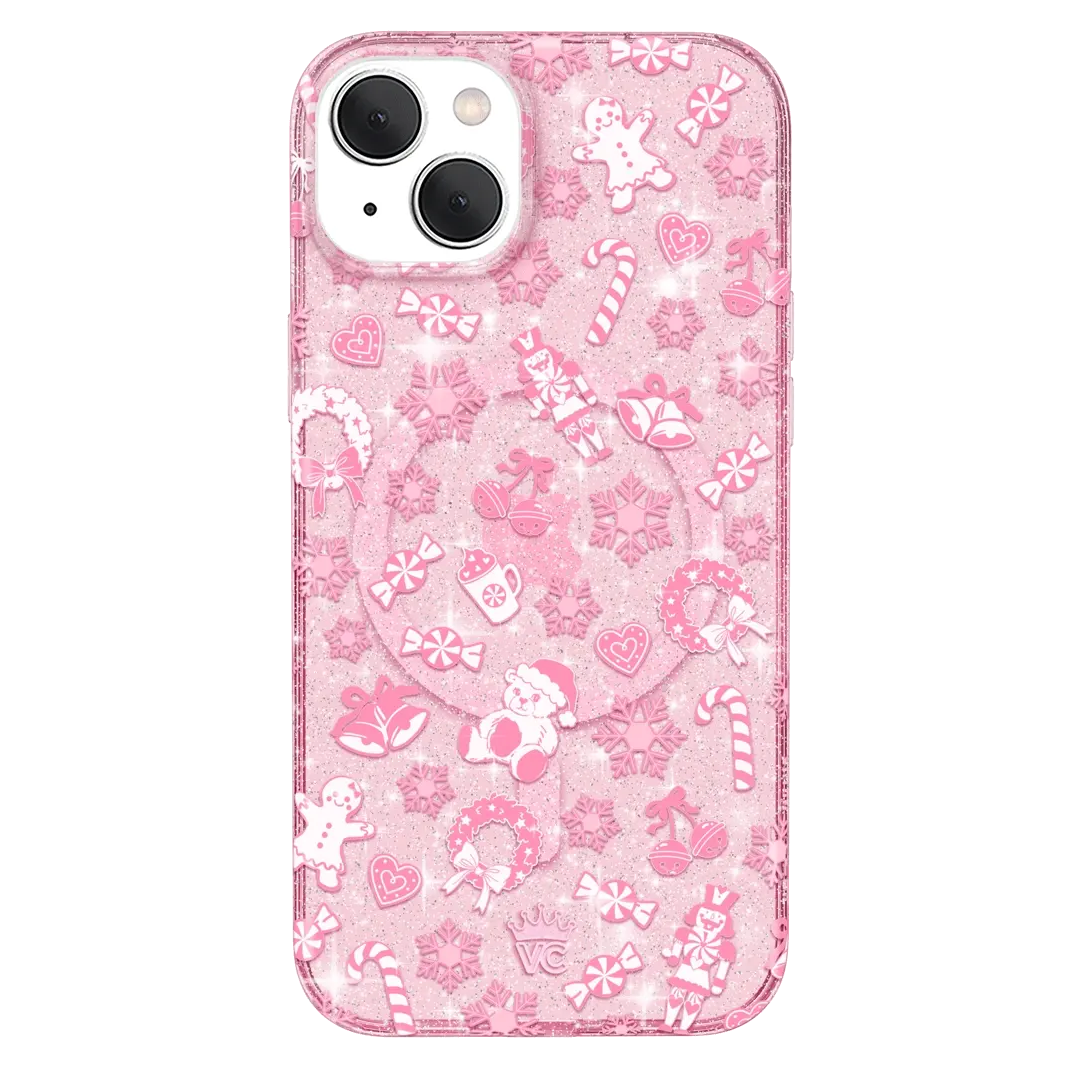 Pink Christmas Glitter iPhone Case - Image 51
