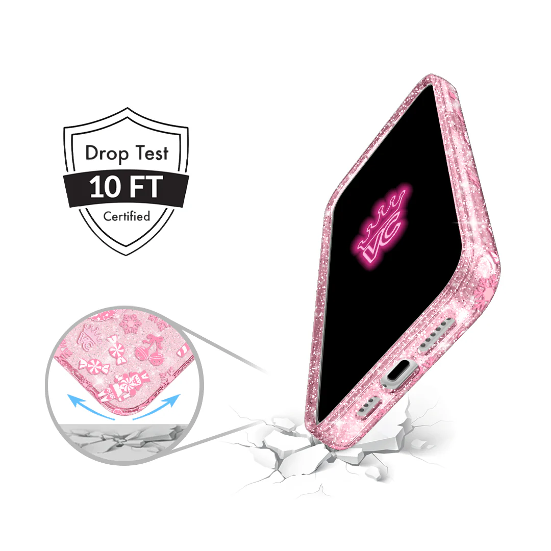Pink Christmas Glitter iPhone Case - Image 52