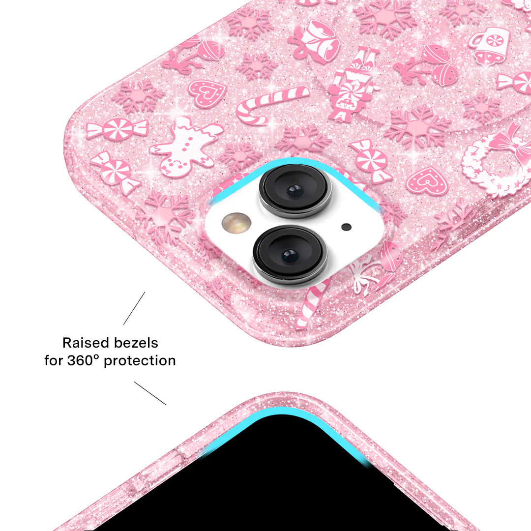 Pink Christmas Glitter iPhone Case - Image 53