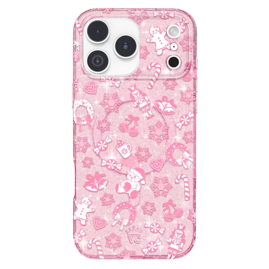 Pink Christmas Glitter iPhone Case - Image 6