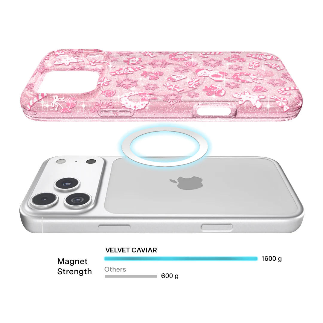 Pink Christmas Glitter iPhone Case - Image 9
