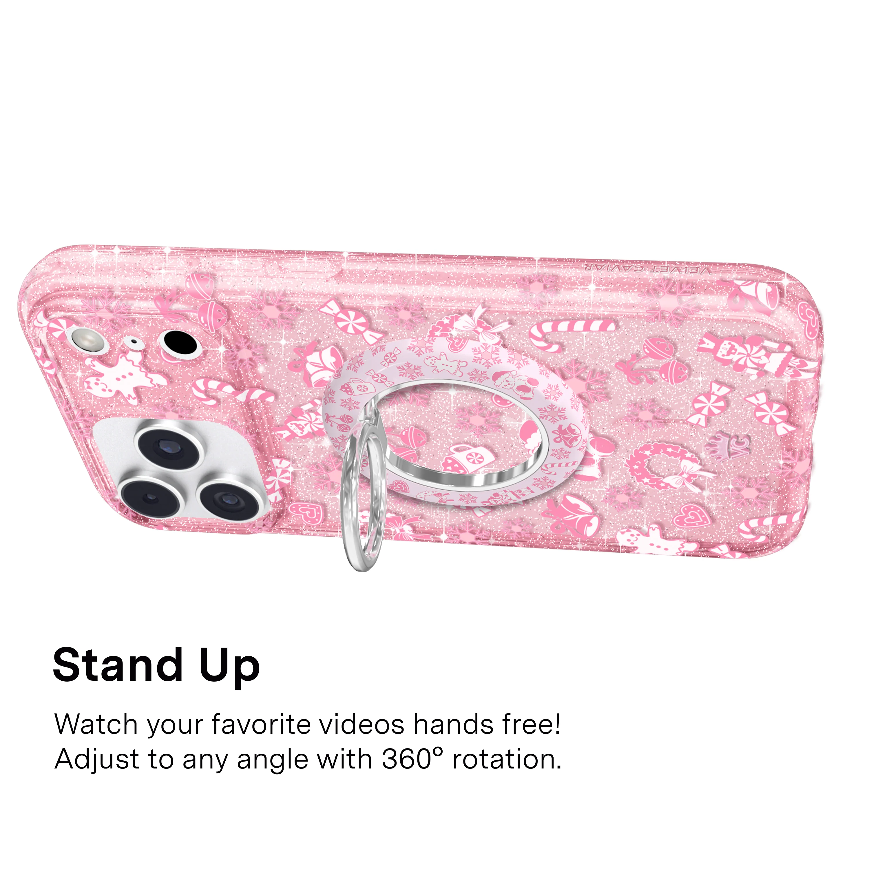 Pink Christmas MagSafe Grip Ring - Image 5