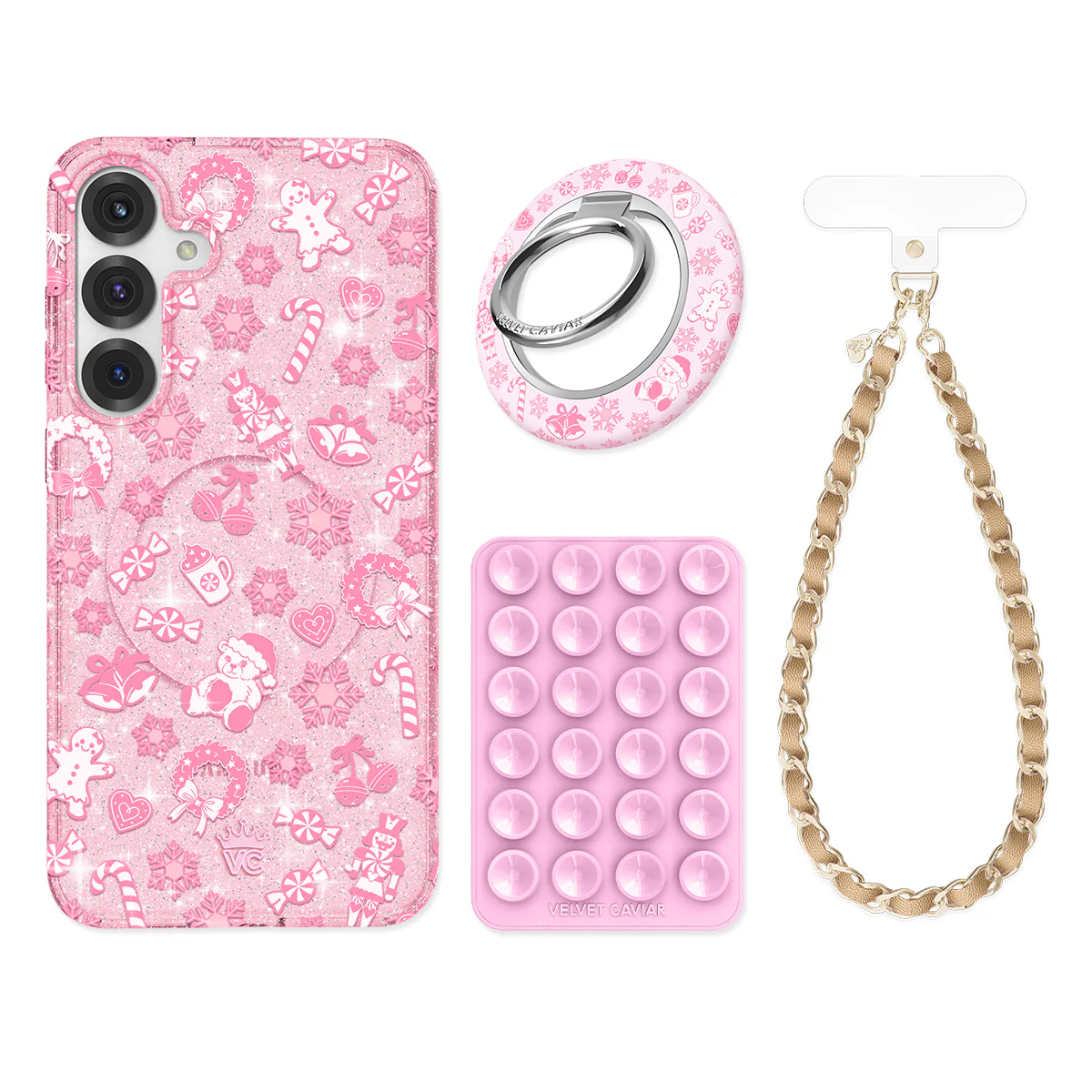 Pink Christmas Glitter Samsung Bundle Set - Image 2