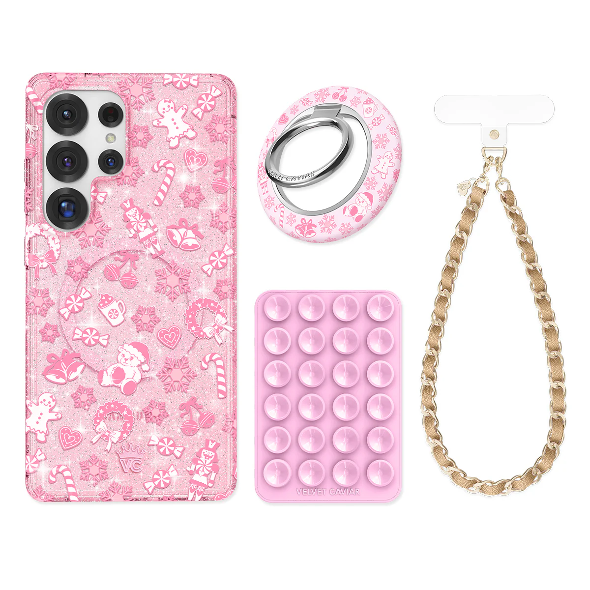 Pink Christmas Glitter Samsung Bundle Set - Image 3
