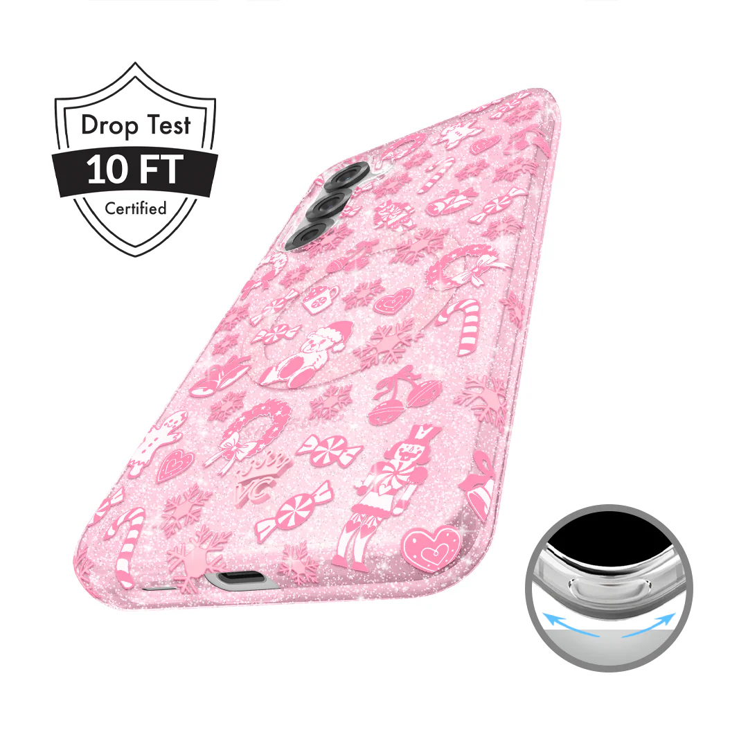 Pink Christmas Glitter Samsung Case - Image 12