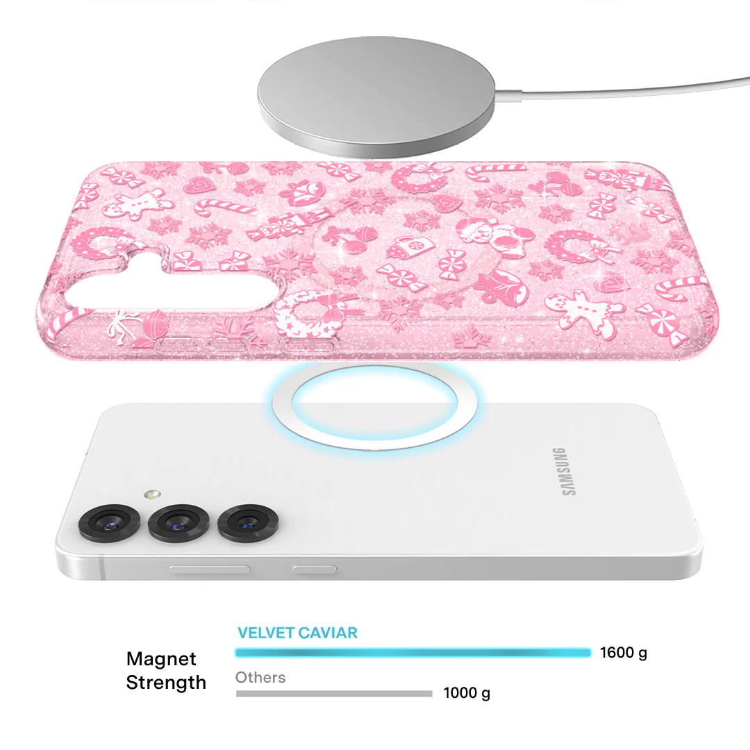 Pink Christmas Glitter Samsung Case - Image 14
