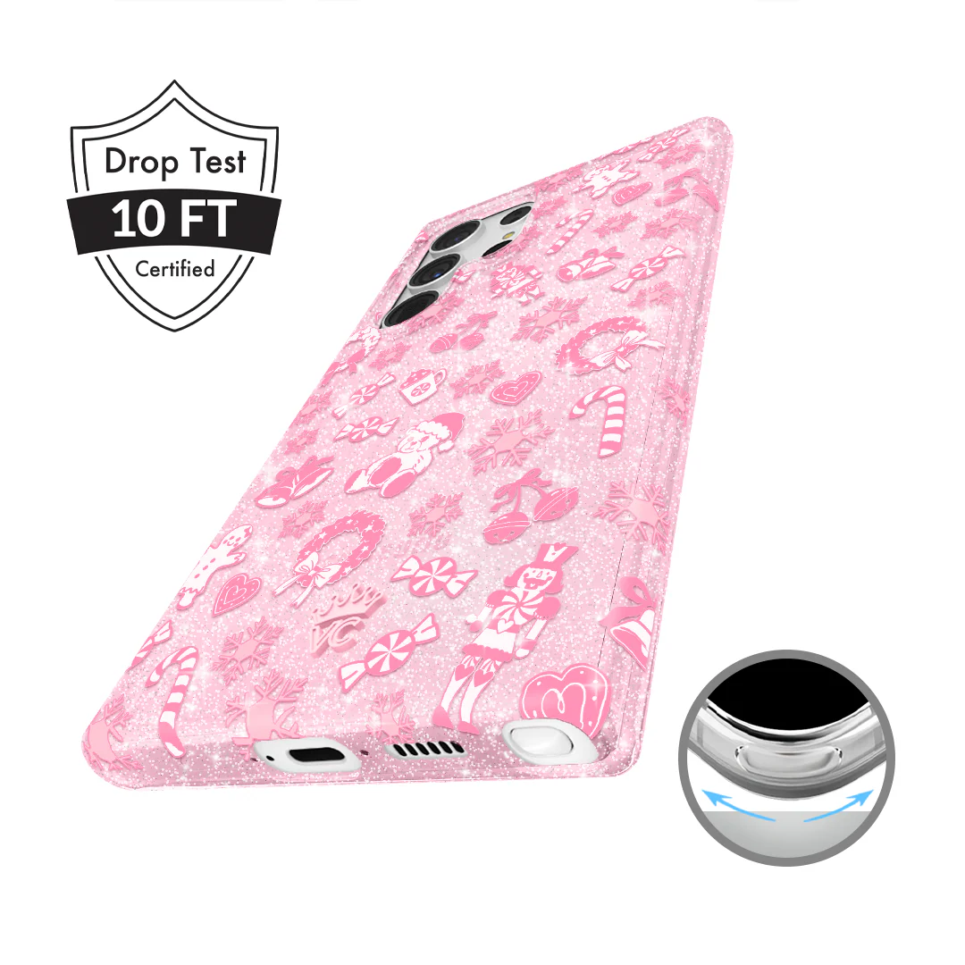 Pink Christmas Glitter Samsung Case - Image 17