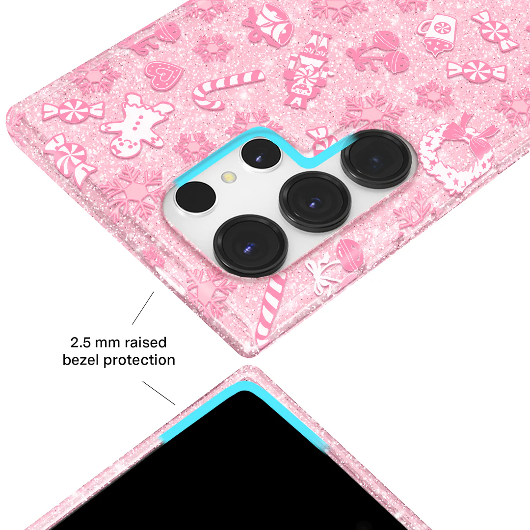 Pink Christmas Glitter Samsung Case - Image 18
