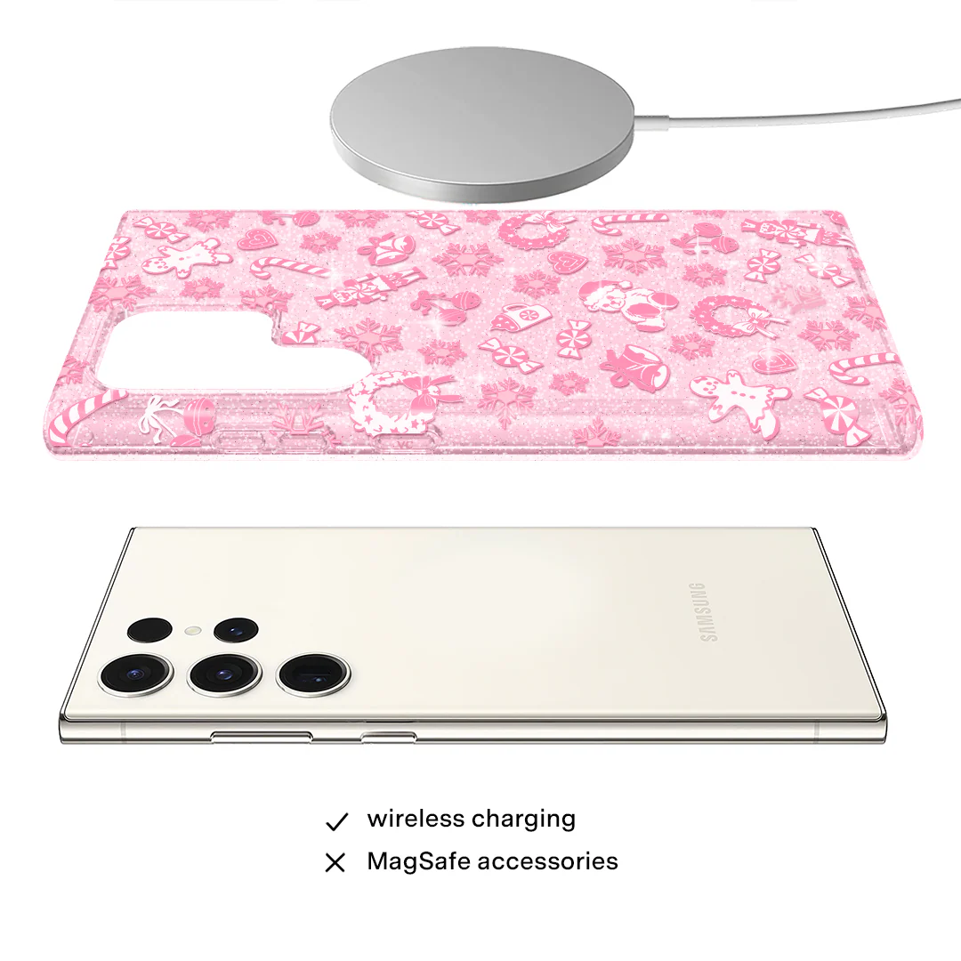 Pink Christmas Glitter Samsung Case - Image 19