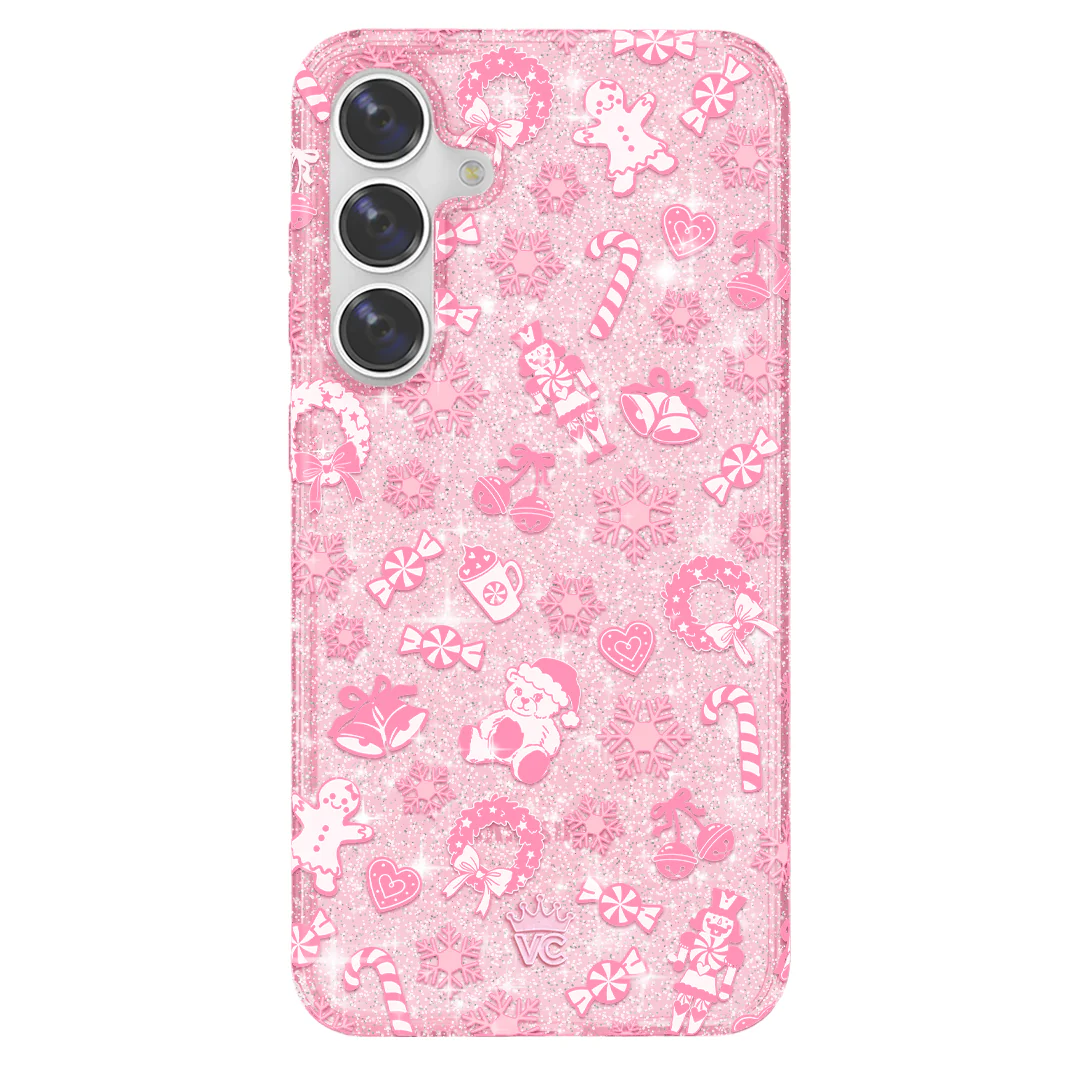 Pink Christmas Glitter Samsung Case - Image 21