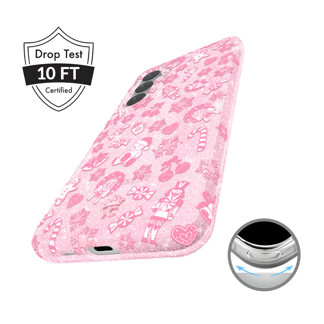 Pink Christmas Glitter Samsung Case - Image 27