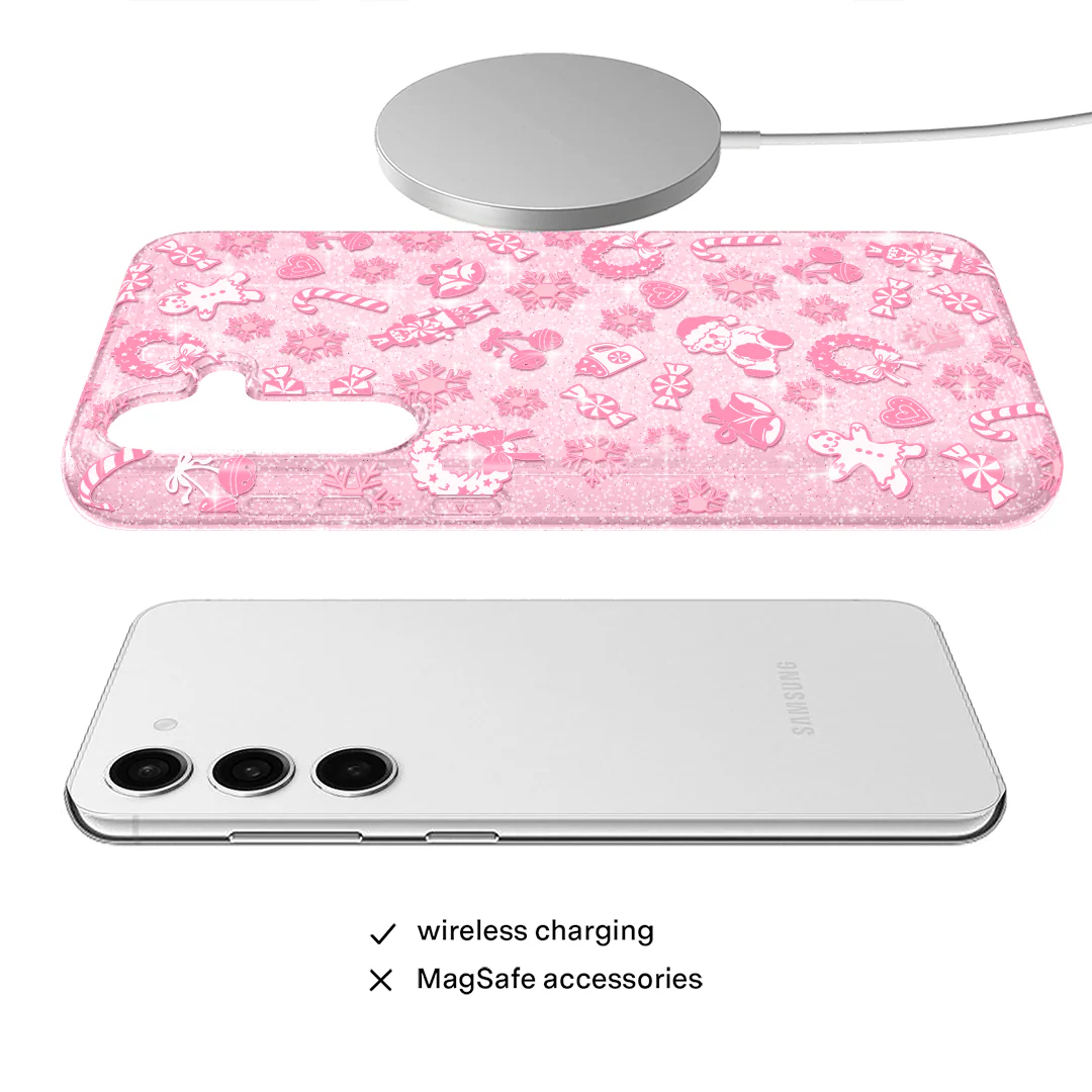 Pink Christmas Glitter Samsung Case - Image 29