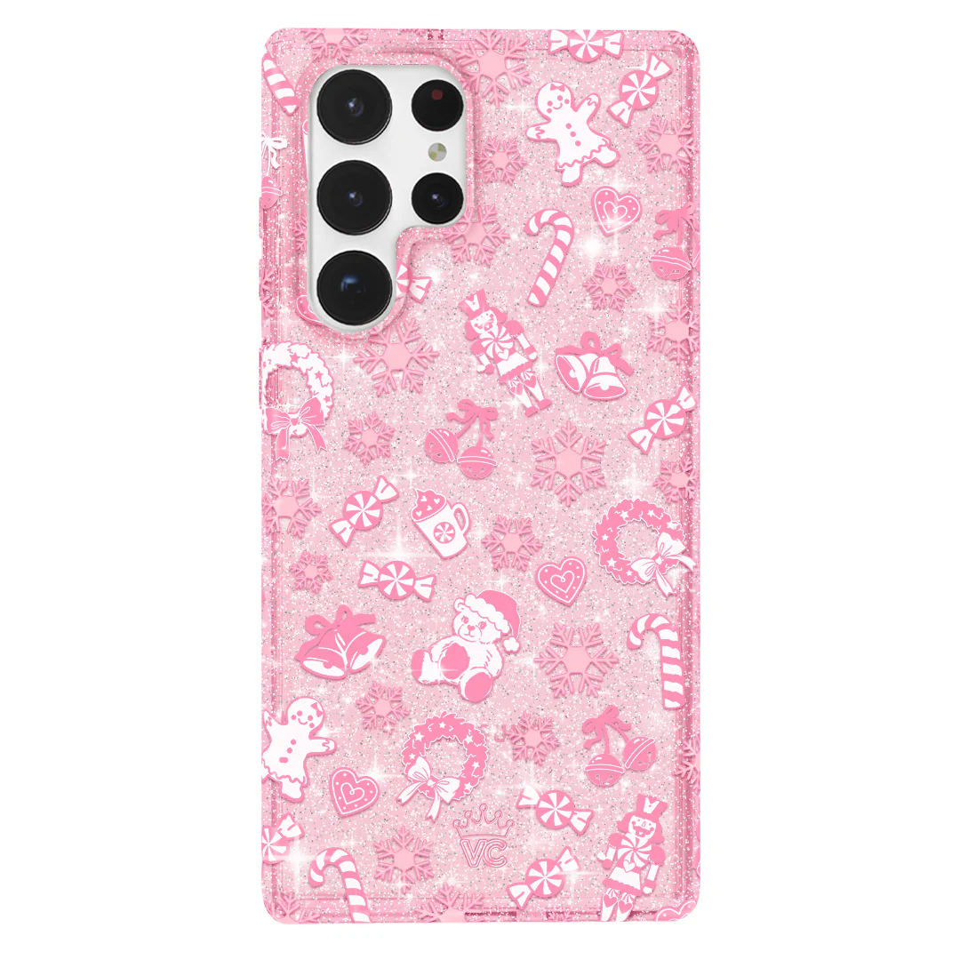 Pink Christmas Glitter Samsung Case - Image 31