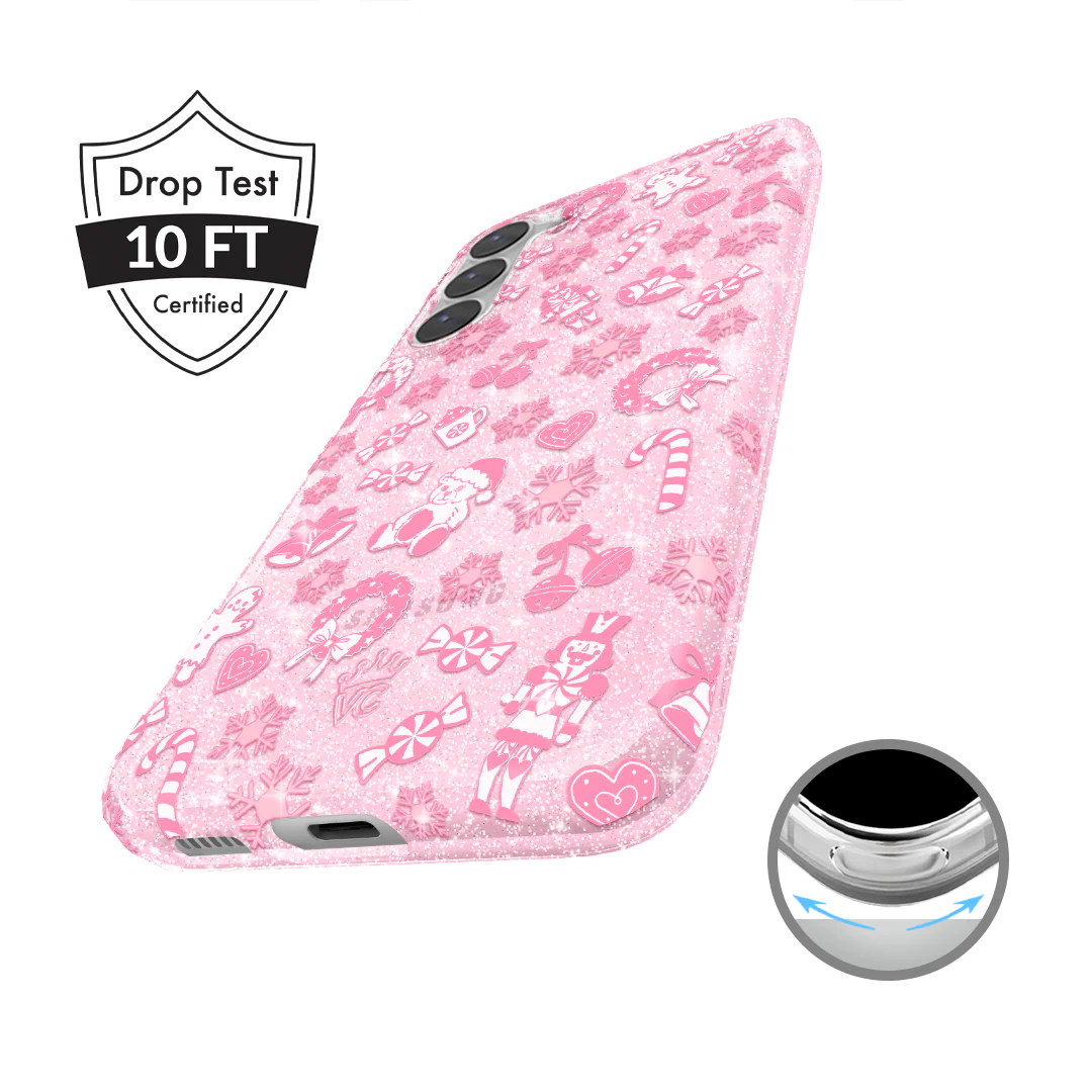 Pink Christmas Glitter Samsung Case - Image 33