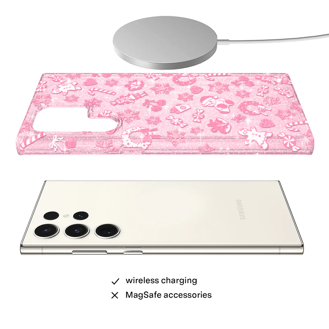 Pink Christmas Glitter Samsung Case - Image 35