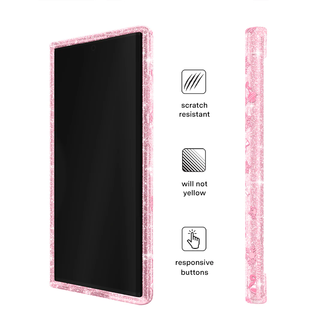 Pink Christmas Glitter Samsung Case - Image 36